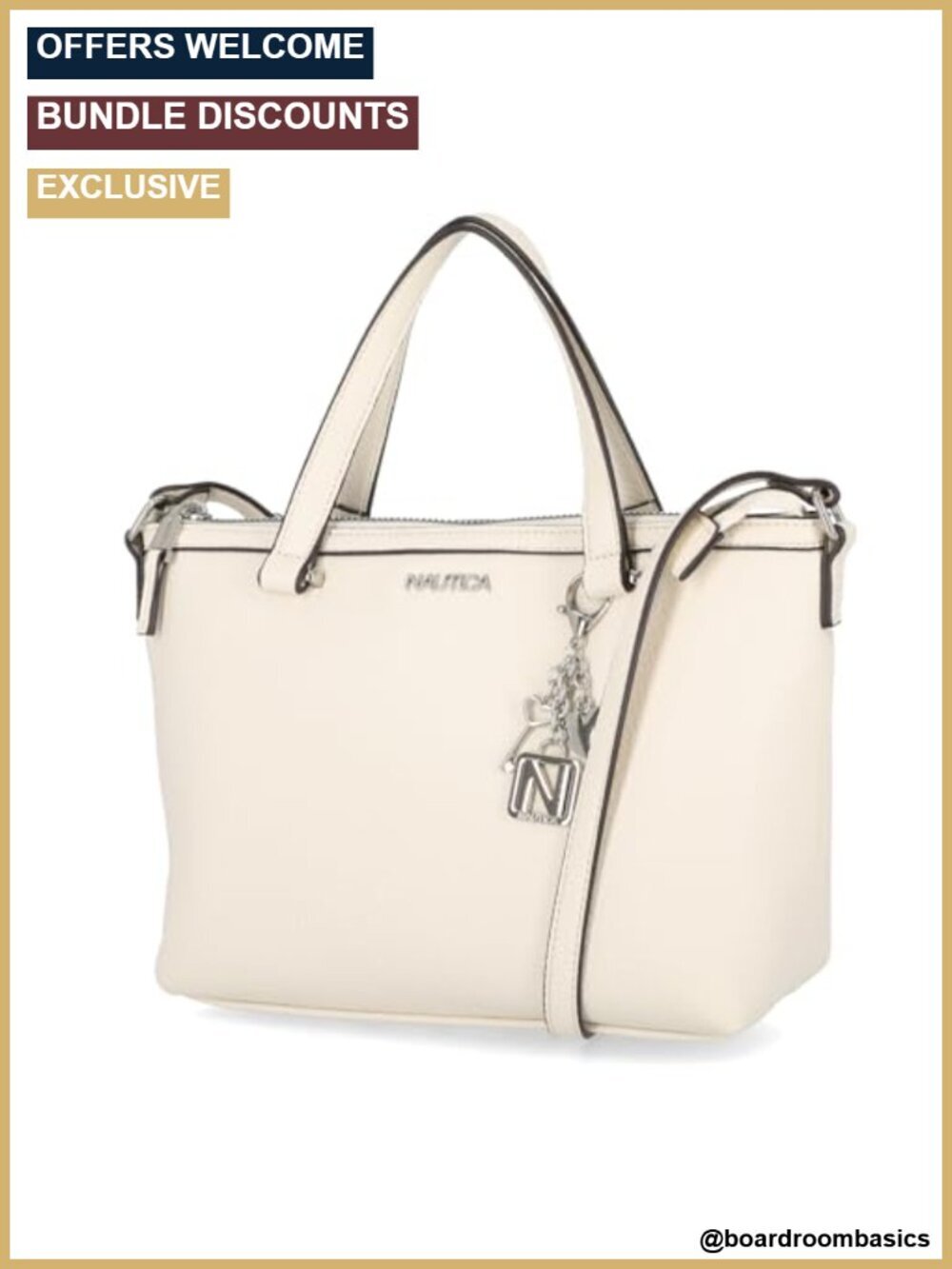 Faux Leather Satchel Handbag with Crossbody Strap